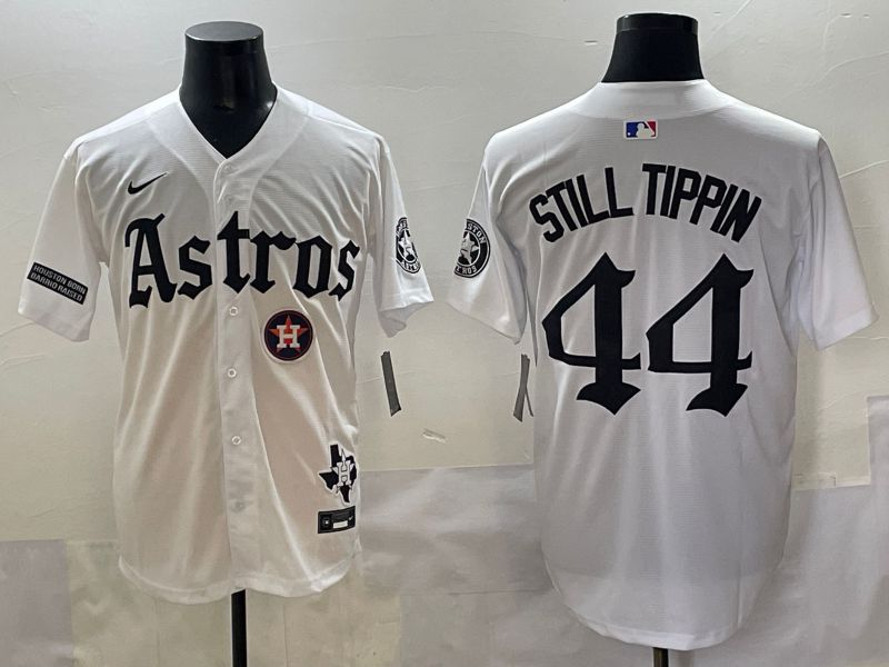 Men 2025 Houston Astros #44 Still Tippin White Five generations Joint Name Nike MLB Jersey style 14->houston astros->MLB Jersey